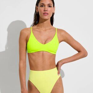 Left On Friday Neon Yellow Bikini Top - M